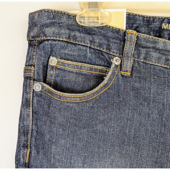 NEW Michael Kors MK Signature Low Rise Boot Cut Jeans Sz 10 Blue Indigo Stretch - Picture 4 of 11